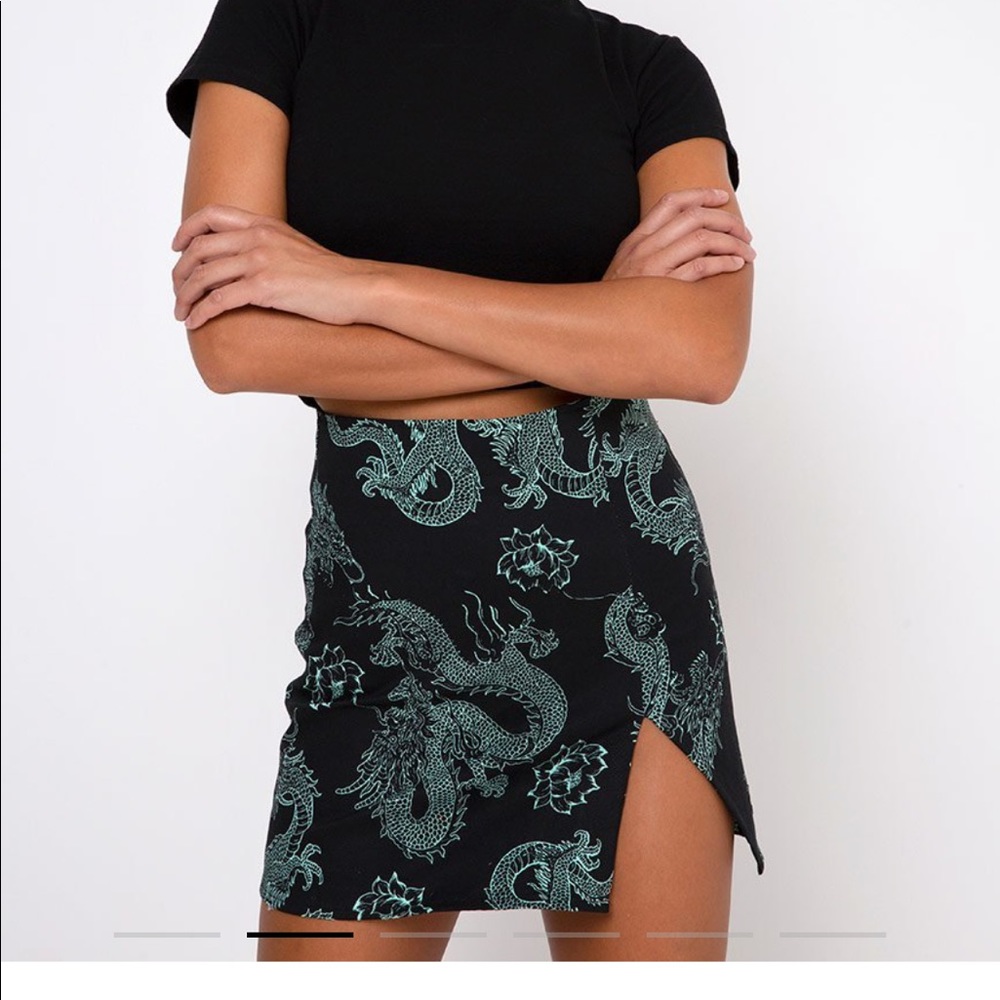 dragon print skirt
